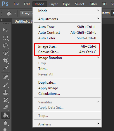 How to change artboard's size in Photoshop - imagy